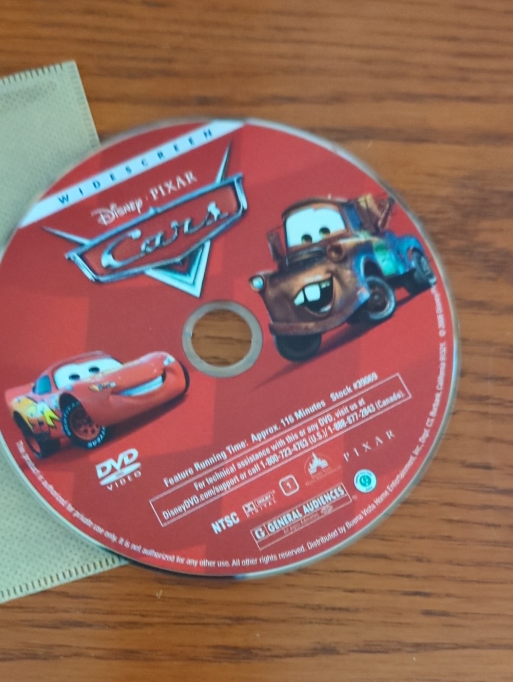 Disney Pixar Cars Widescreen DVD 2006 - Family Entertainment